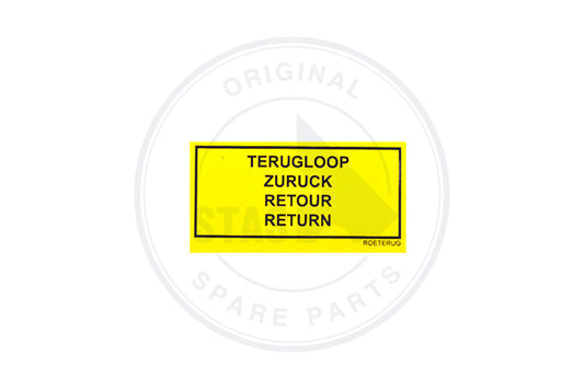 STICKER YELLOW "RETURN"  58 X 32 MM